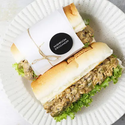 Mushroom Stroganoff Sandwich