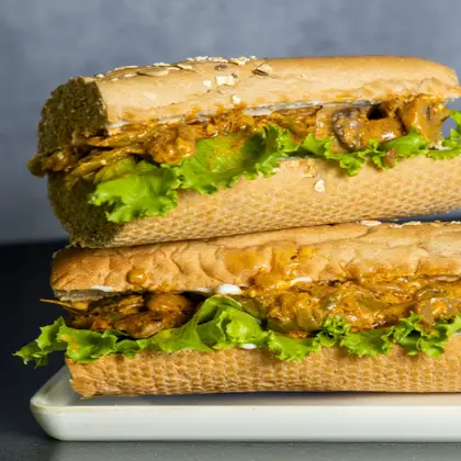 Mushroom Stroganoff Sandwich