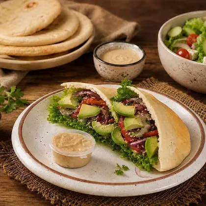 Avocado & Chili Oil Hummus Veg Pita Pocket